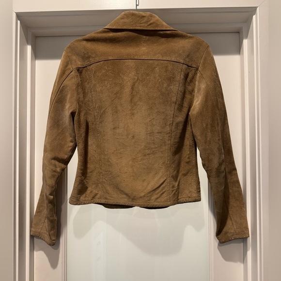 Live a Little Brown Suede Leather Jacket Blazer Size S Western Rustic Moto Chic - Picture 6 of 16